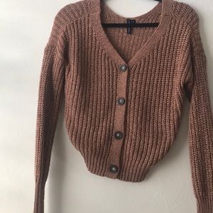 Moon and Madison Cropped Cardigan Top🤎